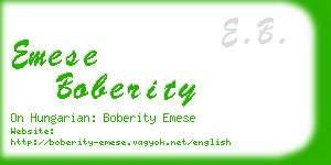 emese boberity business card